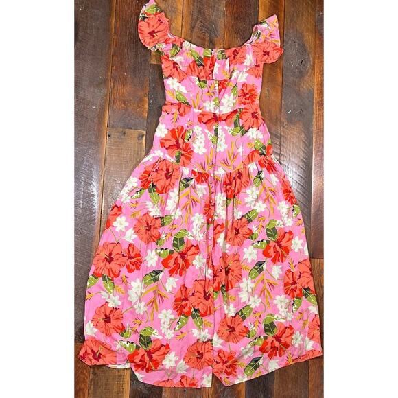 Yumi Kim Spring Fling Off Shoulder Maxi Dress Floral Mai Thai Pink Size 6 NWOT - Picture 3 of 9